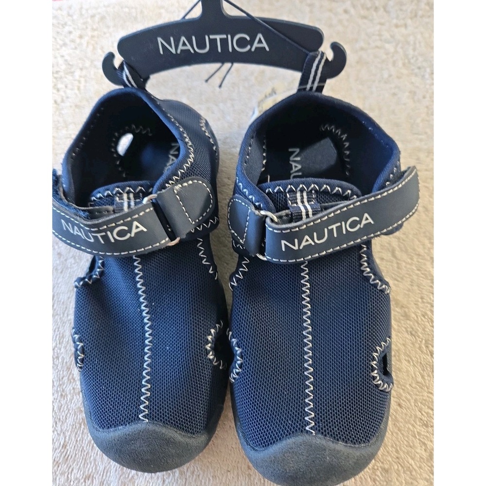 Boy's Navy Nautica Water Shoes Easy Close Sandal size 9 New